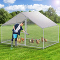 YITAHOME Large Chicken Coops for 6/10 Chickens, Metal Chicken Run Chicken House, Poultry Cage with Waterproof Cover for Goose Rabbits Ducks, Chicken Runs for Yard Outdoor(6.6 x 9.8 x 6.4 ft)