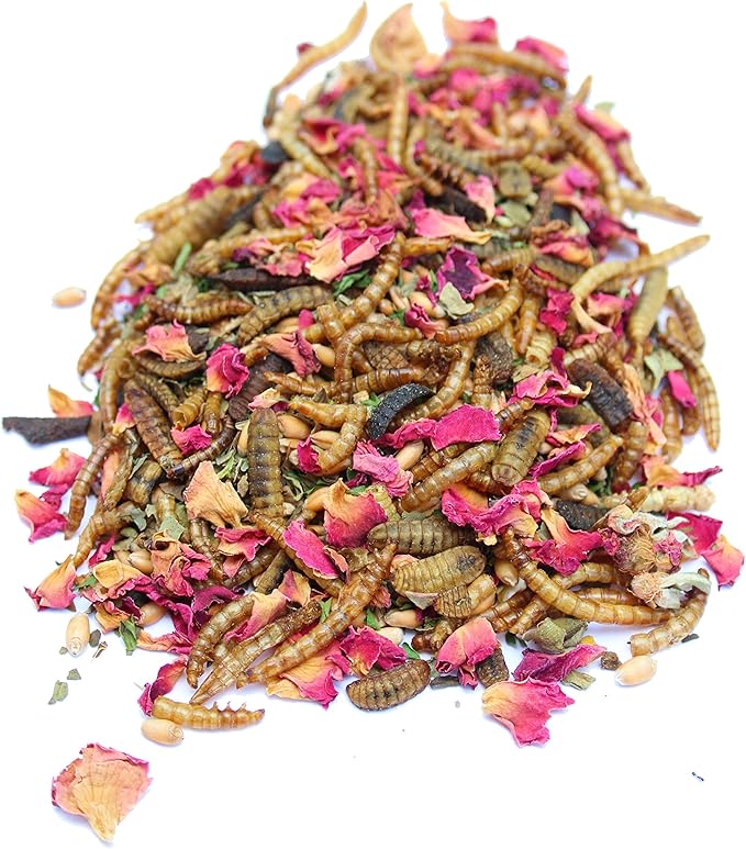 All Natural Mealworm and Herb Treat for Backyard Chickens, Healthy Backyard Chicken Feed and Supplies, BEE A Happy Hen (8 pounds)