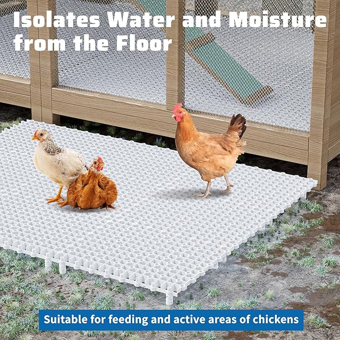 Chicken Coop Ground Pads, 9 Pack Chicken Coop Walking Pads Raise Above Ground Avoid Water and Moisture,Plastic Chicken Coop Mats Fits for Chicken Active or Eating Area,Chicken Coop Accessories