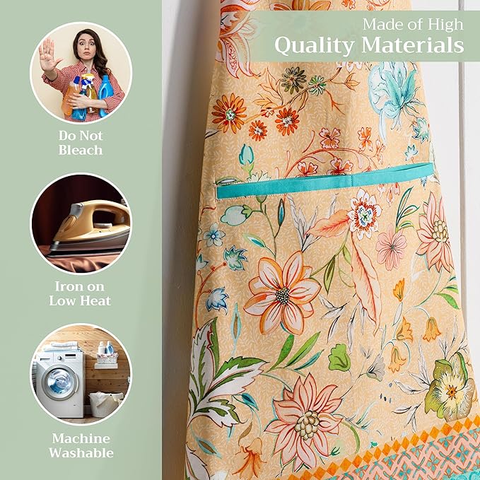 Maison d' Hermine 100% Cotton Apron for women with Pocket Kitchen Chef Apron for Men Cooking Easter Decorations