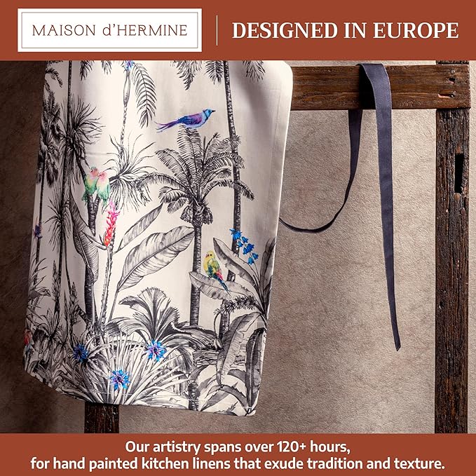 Maison d' Hermine 100% Cotton Apron for women with Pocket Kitchen Chef Apron for Men Cooking Easter Decorations