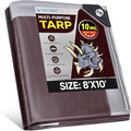TICONN Heavy Duty Tarp Cover, Extra Thick Tarps Waterproof Tear and Rip Proof UV Resistant Tarpaulin with Reinforced Grommets and Edges (10 Mil, 8'x10')