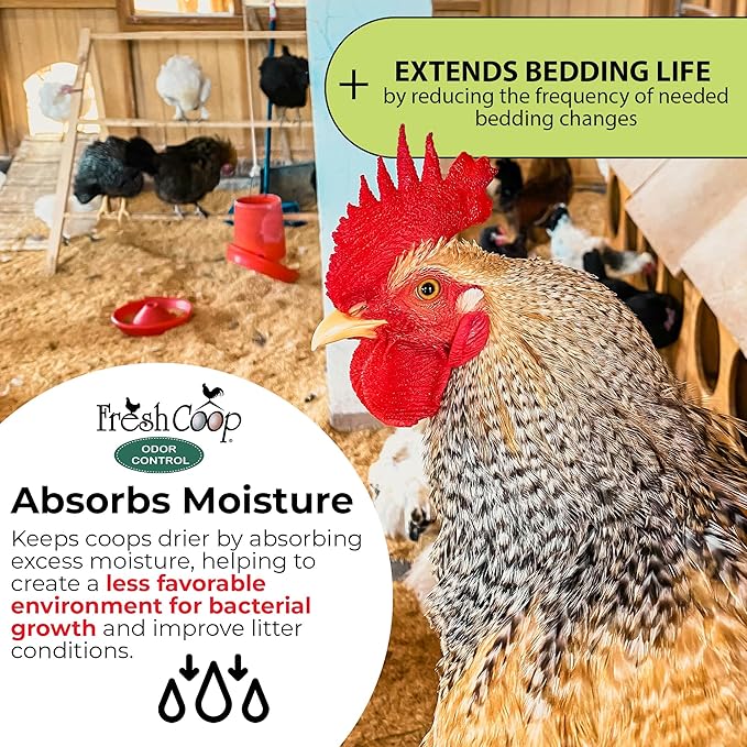 Progressive Planet Fresh Coop Odor Control, 7lb Jug - Ammonia Neutralizer & Moisture Absorption for Poultry - Food-Grade Diatomaceous Earth & Citric Acid - Extends Bedding Life & Improves Freshness