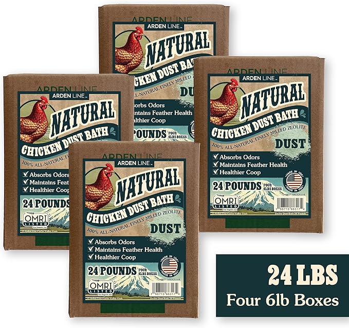 Zeolite Chicken Dust Bath, 24 lb | All-Natural Finely Milled Zeolite Dust | Natural Kraft Box Packaging | Made in The USA