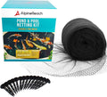 AlpineReach Koi Pond Netting Kit 28 x 30 ft Black Heavy Duty Woven Fine Mesh Net Cover for Leaves - Protects Koi Fish from Blue Heron Birds, Cats & Predators – Reusable & Stakes Included