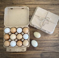 "Vintage Egg Cartons for 12 Large Eggs – Classic 3x4 Layout – Durable Recycled Cardboard – Farmhouse Style – Eco-Friendly Packaging - Tan 25 Pack