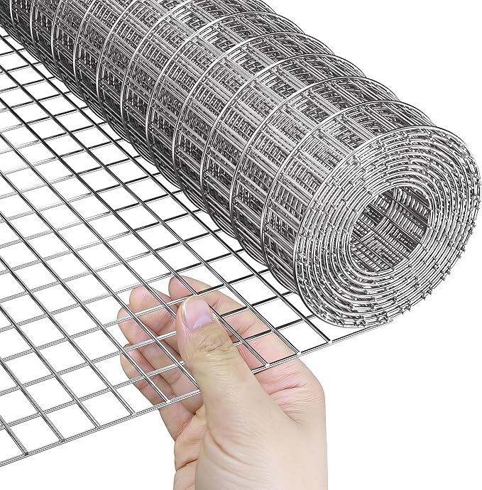 AMAGABELI GARDEN & HOME Hardware Cloth Chicken Wire Fence 1/2 inch 15.7in x 10ft Galvanized Welded Cage Wire for Bird Wire Gopher Wire Rabbit Wire Snake Fence Poultry Netting Cage Screen