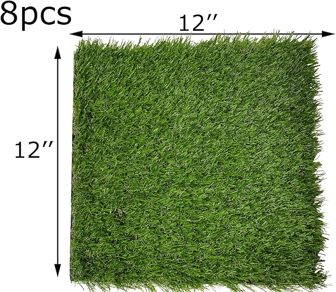 Hamiledyi Chicken Nesting Box Pads 8 Pcs Artificial Grass Rug Carpet Synthetic Turf Mat Nest Box Bedding for Chicken Coop Pet Garden Lawn Indoor Outdoor 12"x12"