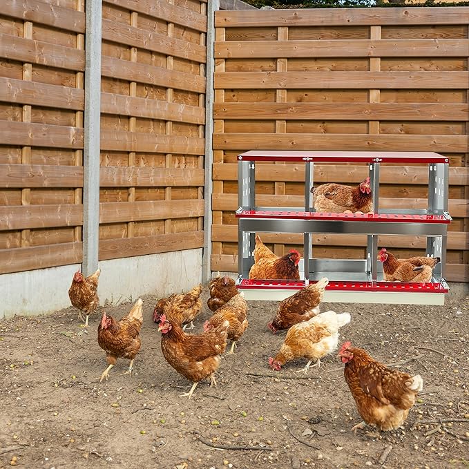 XINYI Chicken Nesting Boxes for Laying Eggs,Metal Coop for 6 Chickens,Roll Away Nesting Boxes,Easy Egg Collection,Brooder Box for Rabbit,Squirrel,Parakeet,Owl,Cockatiel,Robin
