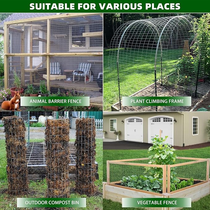 Welded Wire Fence, 100ft(L) x 36inch(H) PVC Coated Wire Fencing for Dog, 2 Inch x 3 Inch 16GA Fencing for Chicken, Anti-Rust Roll Metal Wire Mesh Fence for Yard Vegetable, Black
