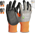 Schwer A6 AIR-SKIN Cut Resistant Work Gloves, Comfortable & Breathable, 21-Gauge Seamless Knit Flexible Safety Working Gloves with Grip for Refined Tasks, Touch-screen, 2 Pairs, M, AR5926