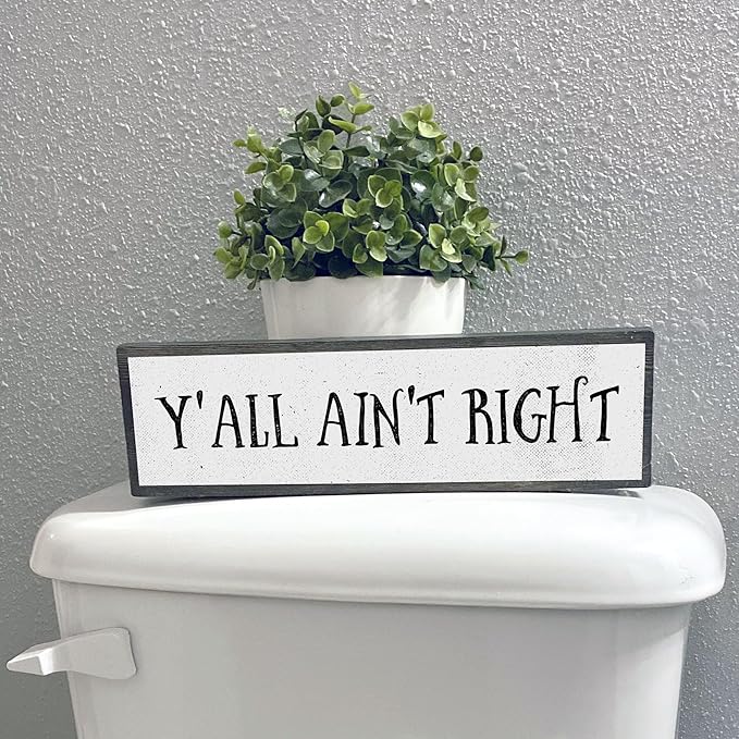 Wood & Metal Southern Sign – Weatherproof Indoor Outdoor Wall Decor – Rustic Charm with "Y’all Ain’t Right" – Gift-Wrapped & Ready to Give