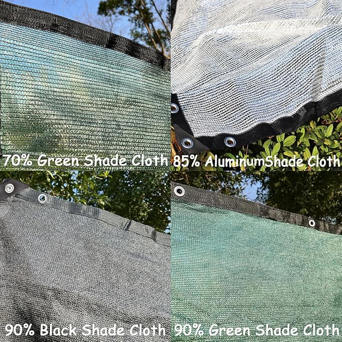 90% Heavy Duty Shade Mesh Tarp Shade Cloth Taped Edge with Grommets - for Outdoor Plant Cover,Patio,Tomatoes Barn Kennel,Greenhouse (Black, 6 ft X 18 ft)