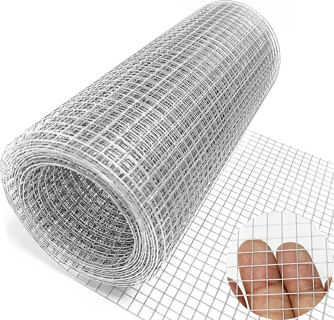 Hardware Cloth 1/4 inch 4INx10FT Galvanized After Welding 23 Gauge,Chicken Wire Mesh Screen Fence, Heavy Duty Wire Mesh Roll for Chicken Pen/Coop Fences, Garden Fences,Poultry Netting Cage