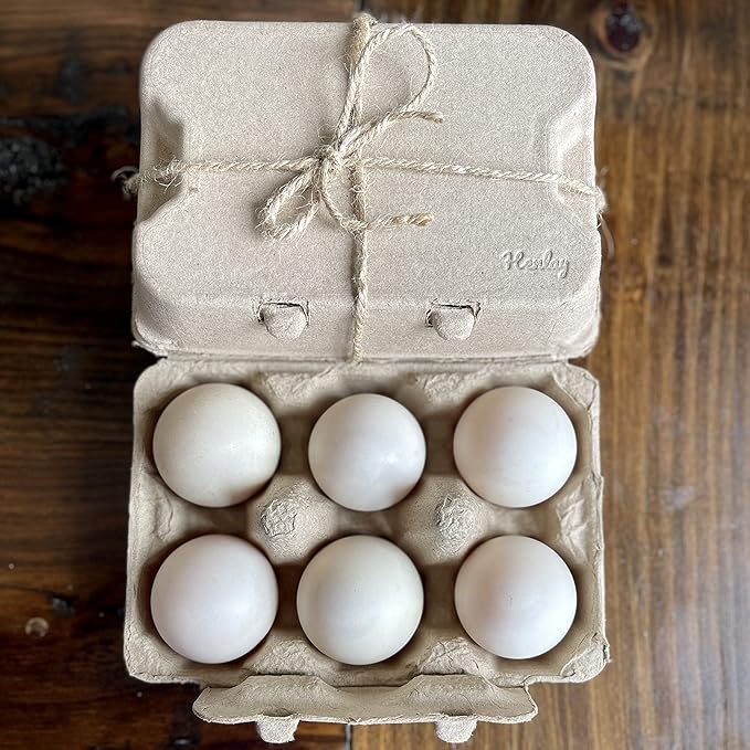 Henlay Half Dozen Duck Egg Cartons – Holds 6 Jumbo Eggs – Blank Top for Custom Labels – Eco-Friendly Paper Pulp – Ideal for Farm Fresh or Backyard Eggs - 20 Pack