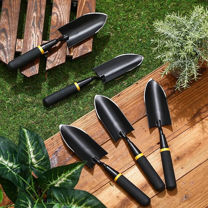 8 Pcs Garden Trowel Heavy Duty Garden Hand Shovel Tool Carbon Steel Trowel for Camping Digging Metal Hand Shovel Spade with Resin Handle for Lawn Yard Farm Home Shop Planting (2.56 Inch)