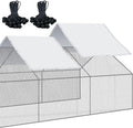VitalCozy 2 Pcs Chicken Coop Cover Waterproof 11.5 x 6.6 ft Chicken Run Cover Coop Tarp Accessories for Winter with 50 Pcs Ball Bungees Cords for Outdoor (White)