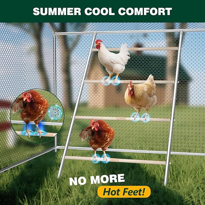 Chicken Perch Roosting Bars for Coop Farm Chicken Toys Roost Ladder for Backyard Poultry (58.2" L x 32" W)