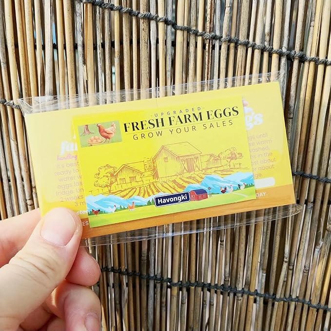100 Pack Premium Fresh Farm Eggs Handling Instructions Stickers Labels Care Accessories | Egg Blank Cartons 4 6 12 15 18 30 48 50 Count Basket Box Container Storing Extra Organizer -M13SS100
