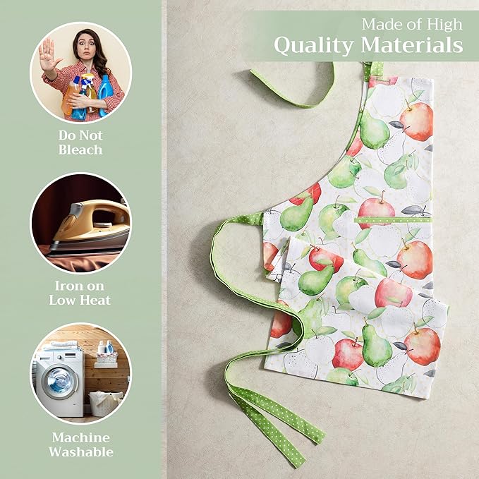 Maison d' Hermine 100% Cotton Apron for women with Pocket Kitchen Chef Apron for Men Cooking Easter Decorations