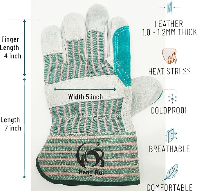 L&M Leather Work Welding Gloves Fire Heat Resistant Cowhide Cotton Lined,Mig,Tig,Stick Forge,BBQ Grill,Fireplace 11 Inch