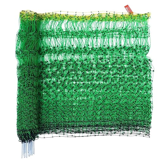 Electric Fence Netting 48"x168", Portable PE Netting Kit with Posts & Stakes for Chickens, Ducks, Rabbits – Farm & Backyard Animal Containment
