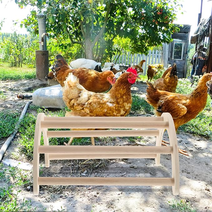 Chicken Perch Chick Stand Toys Roosting Bar Natural Wood Jungle Gym Toys Stand Ladder Climbing Ramp for Bird Parrot Hens Small Animals