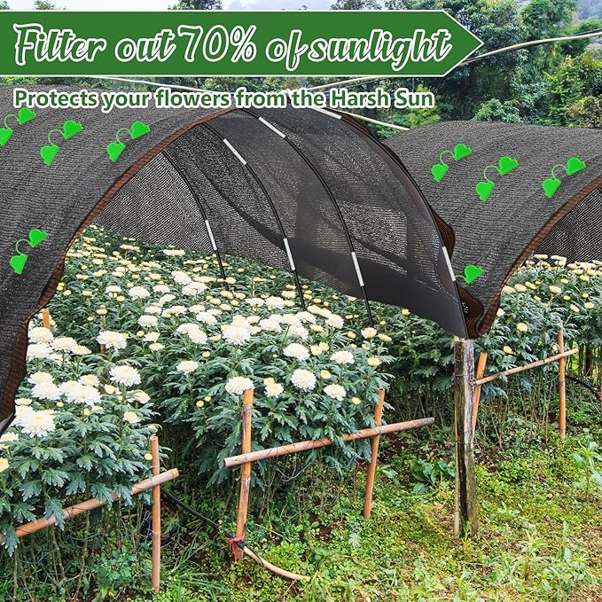 78.7"x 59" Winter Plant Cover Freeze Protection with 6 Sets of 7FT Greenhouse Hoops for Raised Beds Plant Protection Cover for Outdoor Vegetable and Chicken Coops Protect Snow and Ice in Winter