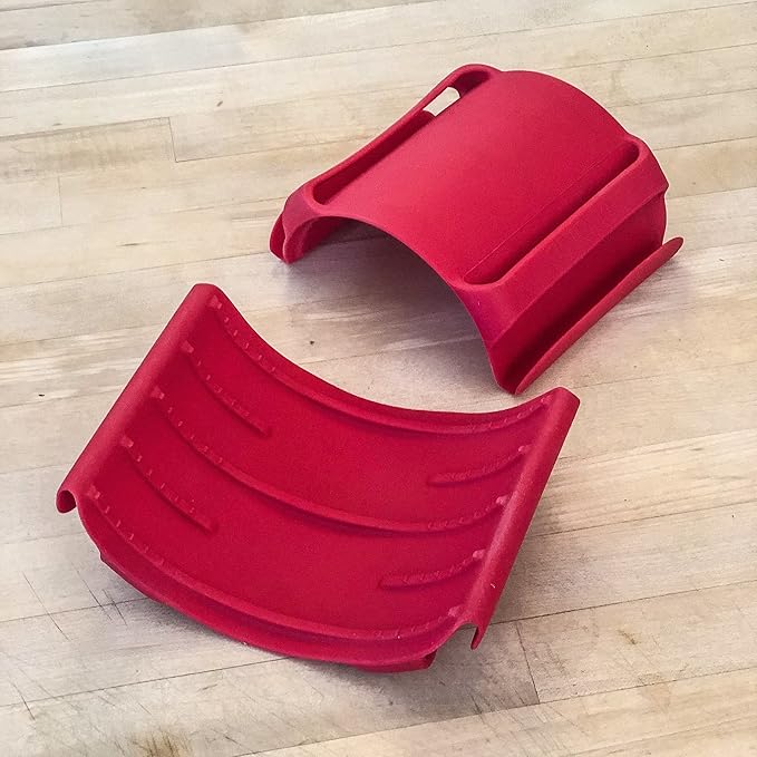 Silicone BBQ & Kitchen Mitt 2-Pack Set (Small/Medium, Red)
