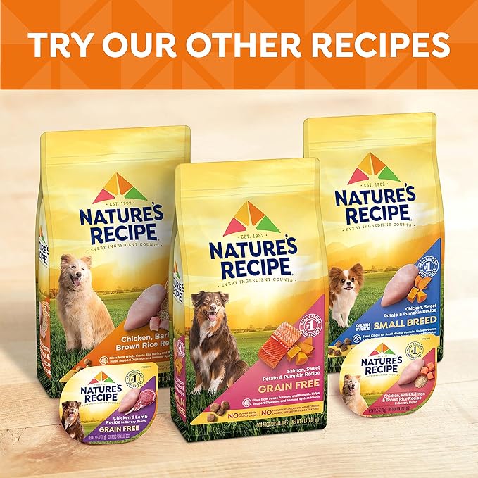 Nature's Recipe Grain Free Small Breed Dry Dog Food, Chicken, Sweet Potato & Pumpkin Recipe, 12 lb. Bag