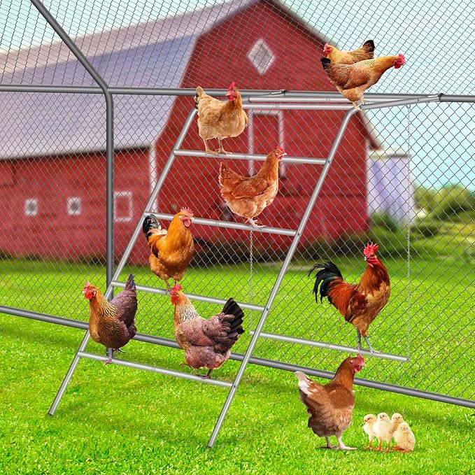 Chicken Coop Perches with Swing – Multi-Bar Roosting Ladder & Fun Chicken Swing for Backyard Poultry,Easy Installation Weather-Resistant Chicken Roosting Bars Accessory