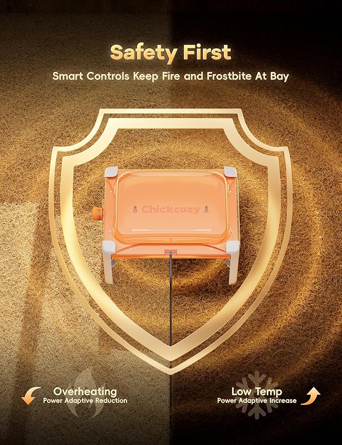 chickcozy Smart Chicken Coop Heater, Adaptable to Timer and Temp Controllers, Chicken Coop Heater for Winter, 200W