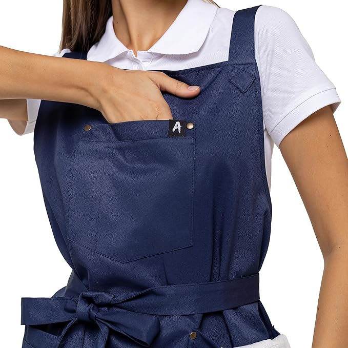 Aquasafe Water-Repellent Cross-Back Bib Apron - Unisex One Size