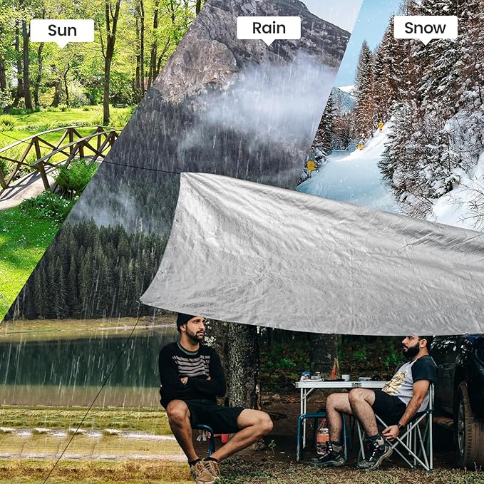 TICONN Heavy Duty Tarp Cover, Extra Thick Tarps Waterproof Tear and Rip Proof UV Resistant Tarpaulin with Reinforced Grommets and Edges (10 Mil, 10'×20')