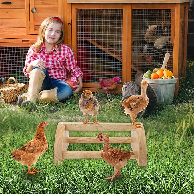 Chicken Perch Chicken Roosting Bar, Chick Perch Toys for Coop and Brooder for Baby Chicks,Strong Wooden Bird Perch,Training Perch Toys for Large Bird, Parrot, Macaw, Hens (Small)