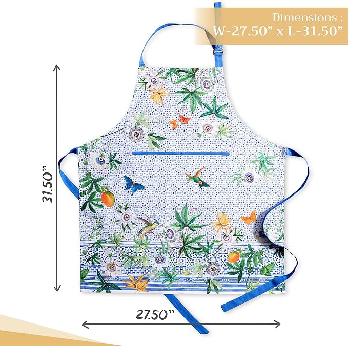 Maison d' Hermine 100% Cotton Apron for women with Pocket Kitchen Chef Apron for Men Cooking Easter Decorations