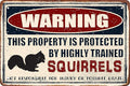 Funny Squirrels Decor Vintage Metal Tin Signs Plaque Wall Decor Bar Pub Man Cave Club Novelty Bathroom Toilet Retro Parlor Posters Cafe Store Garage Rule 8x12 In
