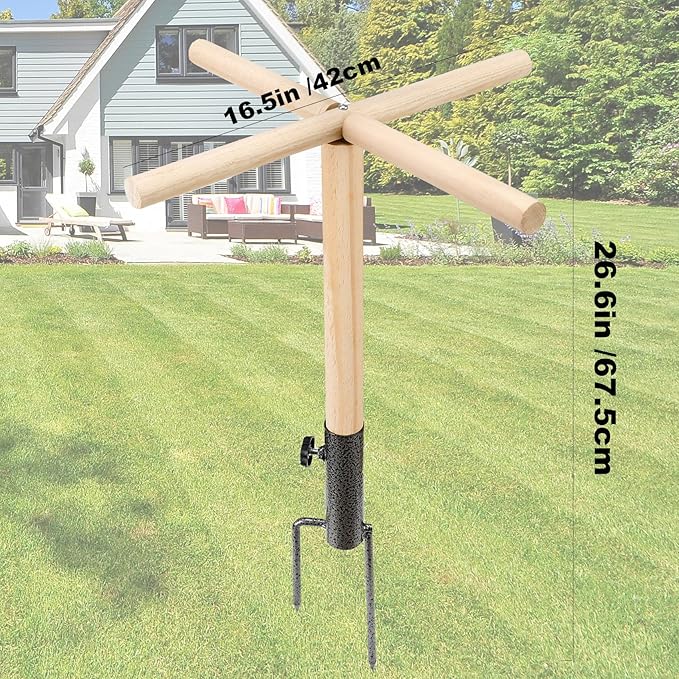 Chicken Perch Toys for Coop, Chick Perch Stand Wooden with Metal Ground Plug, Reusable Chicken Roosting Bar Ladder Backyard Playground Toys Suitable for Poultry Rooster Chicks Bird Parrot