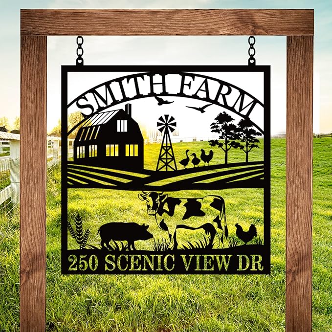 Personalized Farm Sign, Custom Outdoor Ranch Decor, Personalized Metal Family Name Signs, Indoor Outdoor Metal Farmhouse Farm Sign, Farmhouse Decor, Farmer Presents