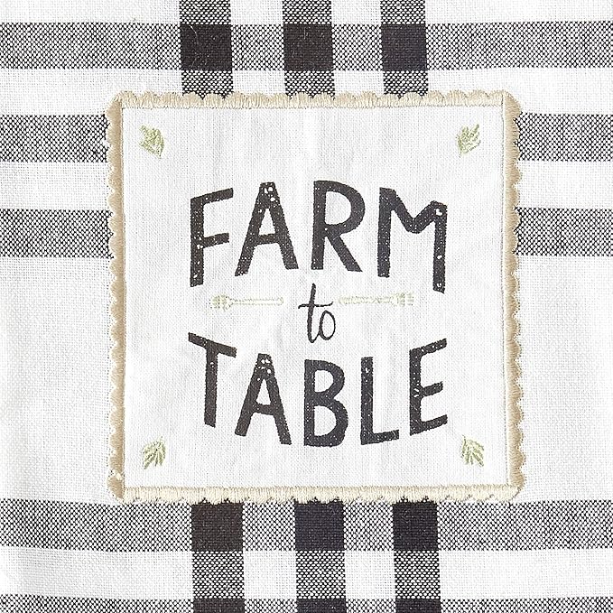 DII Home Sweet Farmhouse Kitchen Collection, Dishtowel Set, 18x28, Black, 4 Count