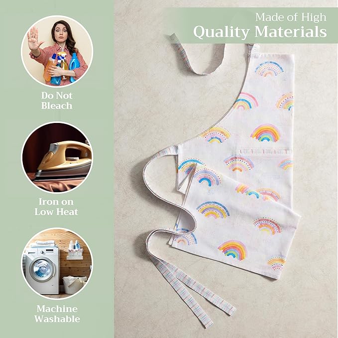 Maison d' Hermine 100% Cotton Apron for women with Pocket Kitchen Chef Apron for Men Cooking Easter Decorations