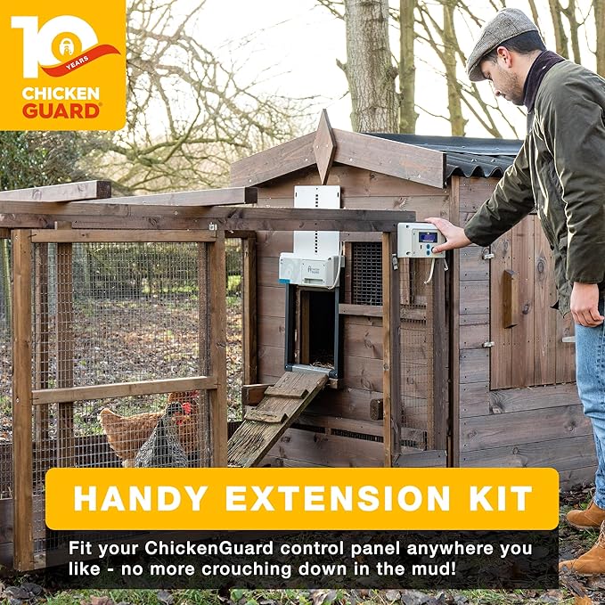 ChickenGuard Accessory - Control Panel Extension Kit - Solo per ChickenGuard All-in-One Range of Automatic Chicken Coop Door openers. (Extension Kit - Door not Included)