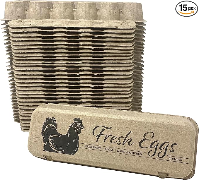 Printed Paper Pulp Egg Cartons - Fresh Eggs (30)