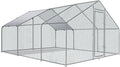 Betterhood Large Metal Chicken Coop Upgrade Tri-Supporting Wire Mesh Chicken Run,Chicken Pen with Water-Resident and Anti-UV Cover,Duck Rabbit House Outdoor(10’ W x 19.5’ L x 6.5’ H)