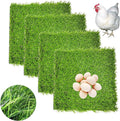 Hamiledyi 4 Pack Chicken Nesting Pads-12×12x 1.2,Washable Thicken Artificia Grass Nesting Box Liners Reusable Laying Eggs Turf Mats for Chickens Coop Pet Outdoor Indoor