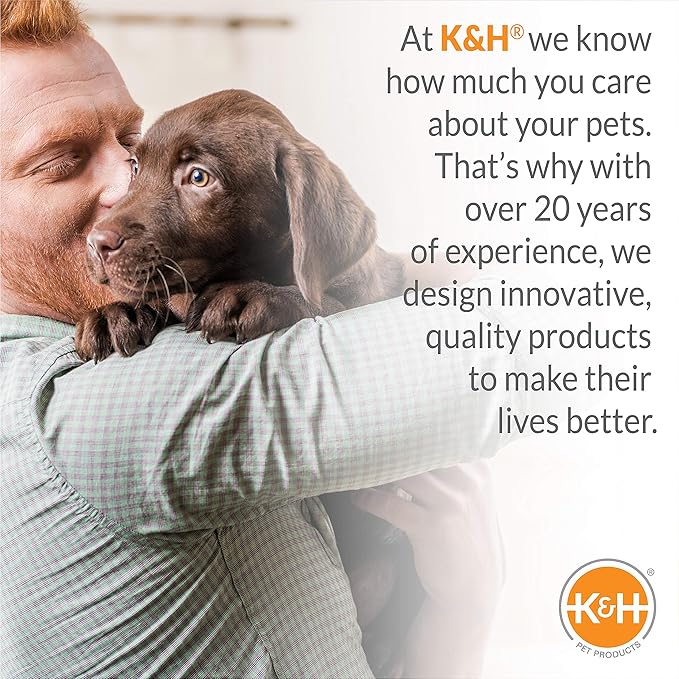 K&H Pet Products Thermal-Bowl Heated Water Bowl for Cats & Dogs Outside, Safety Listed Outdoor Heated Dog Dish for Pets, Automatic No Freeze, Anti Chew Cord - 102 Ounces Stainless 25W