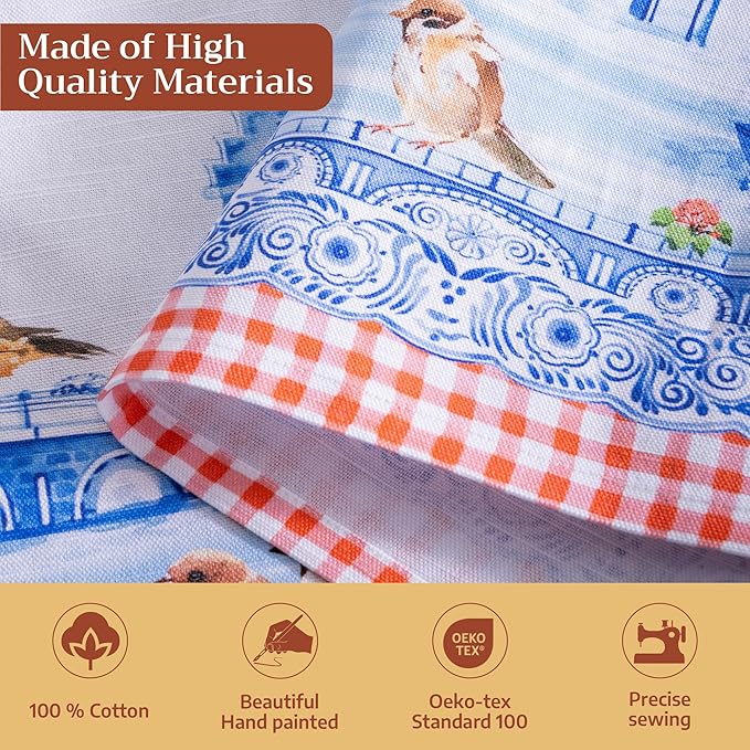 Maison d' Hermine 100% Cotton Apron for women with Pocket Kitchen Chef Apron for Men Cooking Easter Decorations