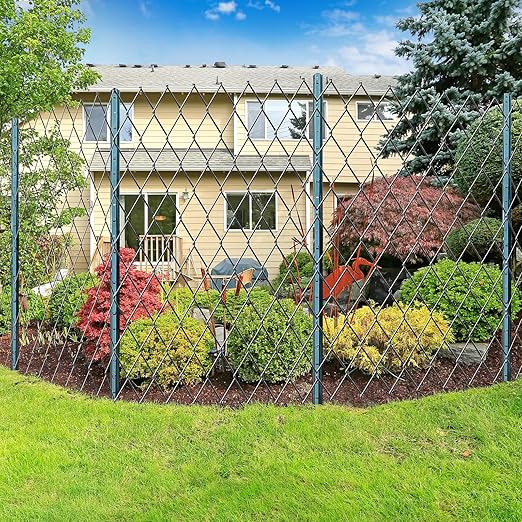 Fence Posts 7 Feet, Pack of 10, Metal Fence Poles U Post Sturdy Duty Fence Stakes Step in Post No Dig Fence Post for Garden Wire Fence Steel Sign Post (Fits to 6-ft Fence Mesh)