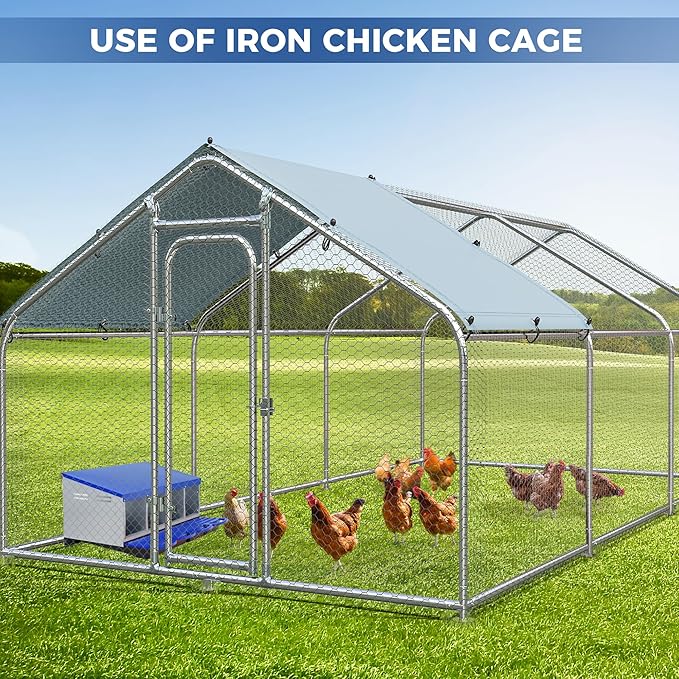 Chicken Nesting Box, 4-Hole Wall Mount Metal Chicken Nesting Box with Rollout Egg Collection & Easy-Clean Pull Out Tray, Roll Away Hen Roosting Boxes