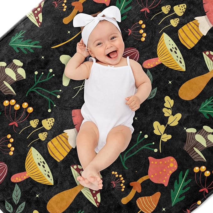 Mushroom Blanket Gifts for Women, Mushroom Throw Easter Blanket Soft Cozy Fleece for Couch Sofa Bed, Cute Cottagecore Decor for Home Bedroom, All Season, 60"x50"